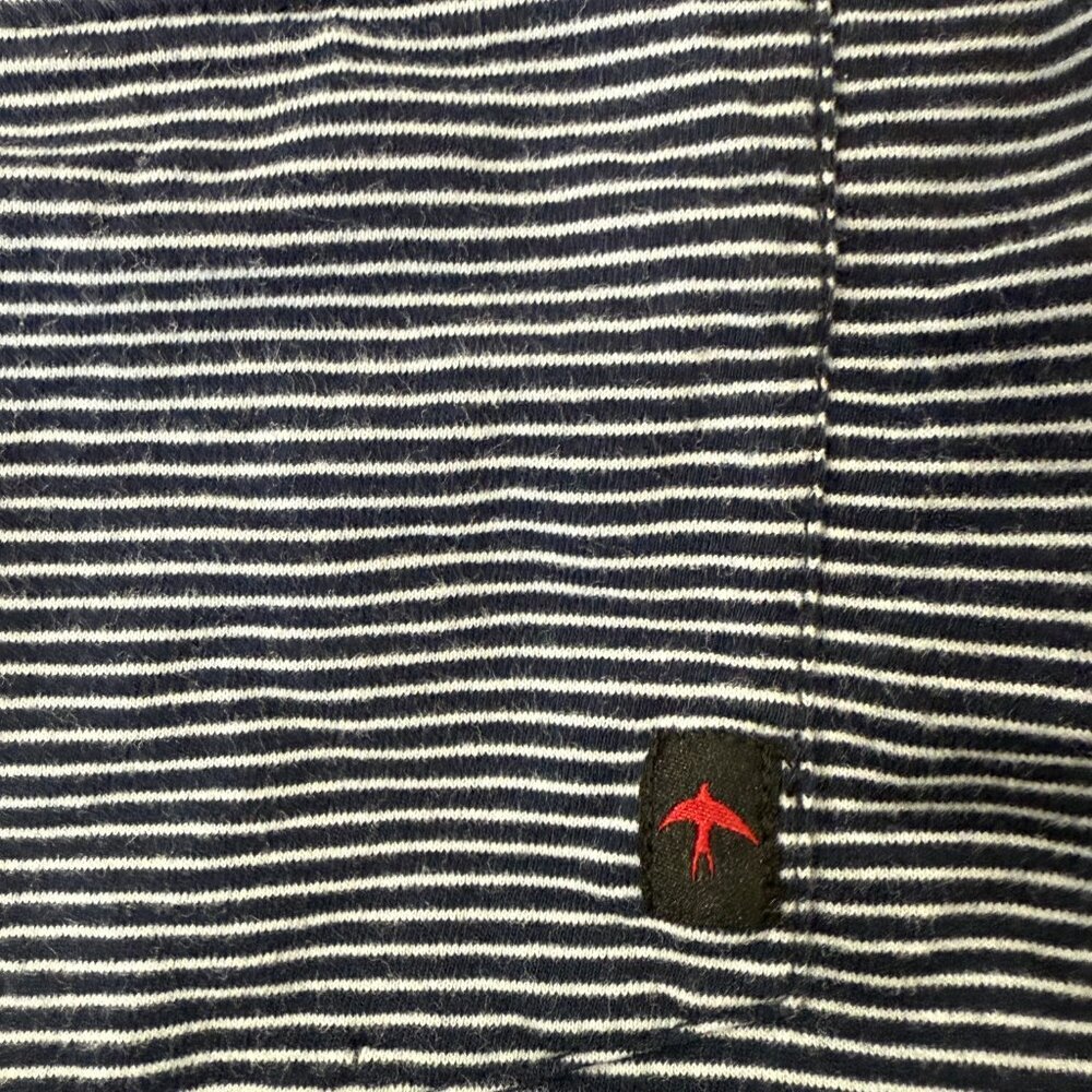 Relwen Men Knit T-Shirt Short Sleeves Navy & White Stripe Size 2X - Picture 5 of 5